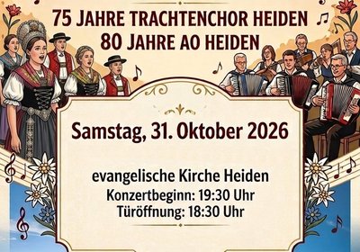 Jubiläumskonzert Trachtenchor Heiden/Akkordeon Orchester Rorschach-Heiden